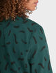 I.Code imperial green dress with wave print-8