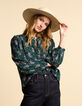 Middernachtgroene paisley blouse I.Code-1