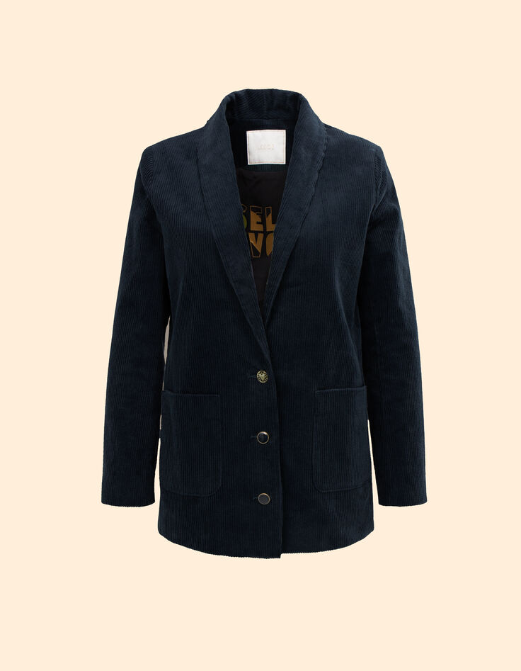 I.Code navy corduroy suit jacket-6