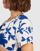 Hemdjurk blauwe maxi-bloemenprint I.Code -5