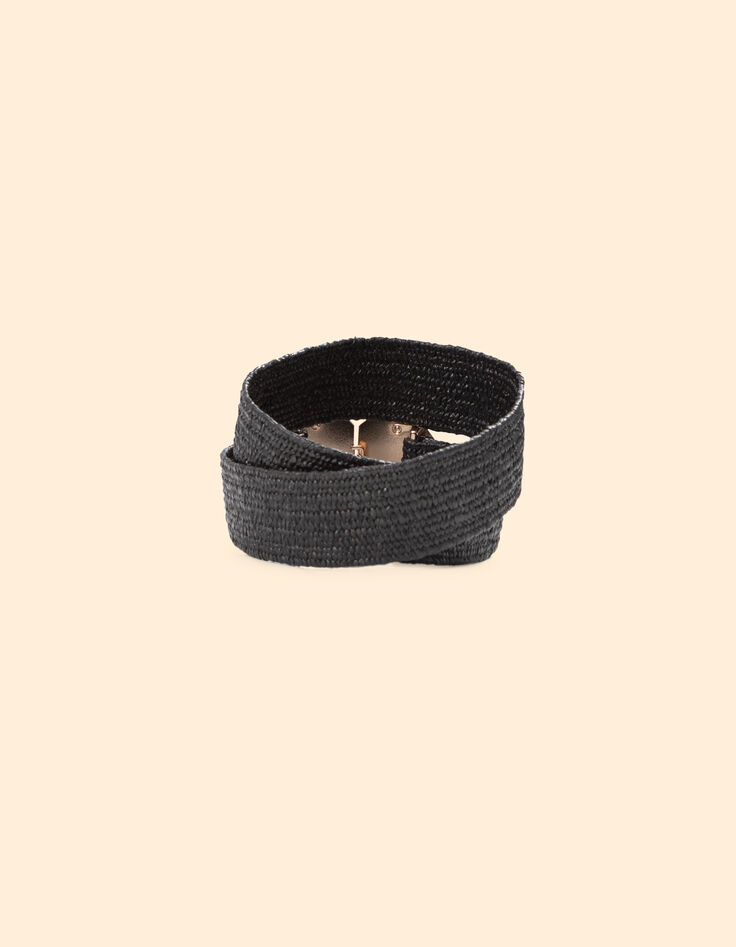 I.Code black elasticated dress belt-3