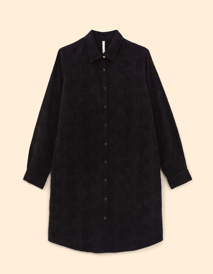 I.Code black eyelet embroidery shirt dress-6