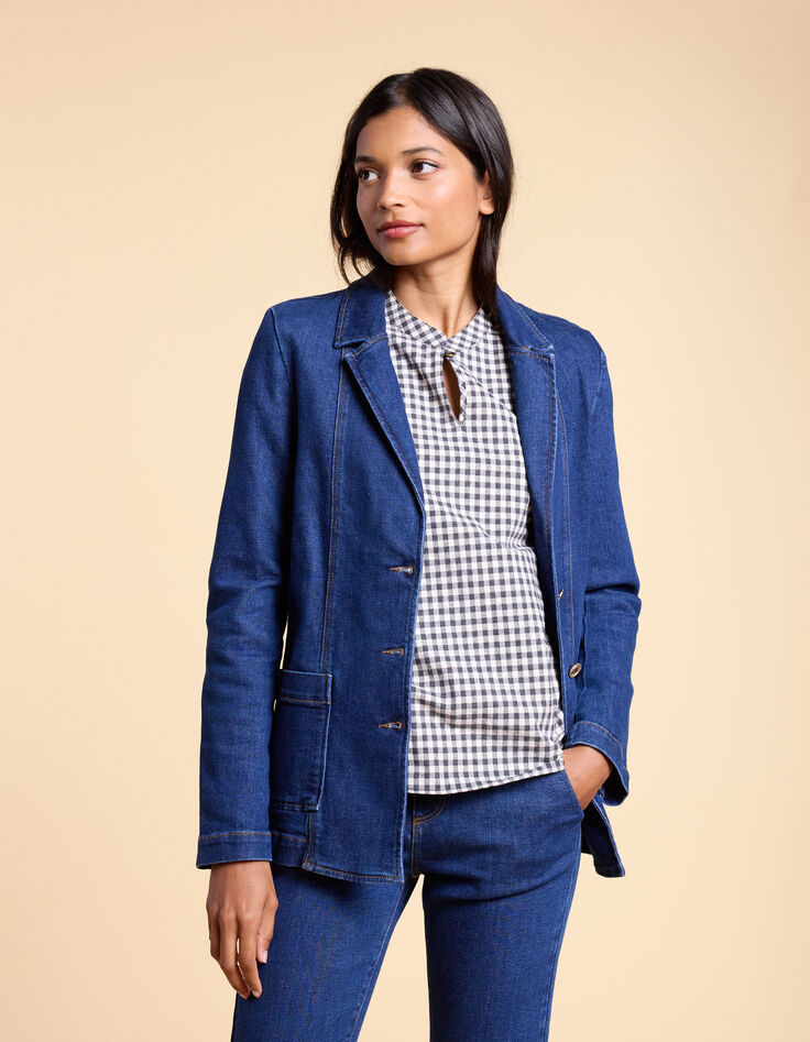 Veste de costume en jean bleu authentique I.Code-2