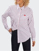 I.Code off-white shirt with two-tone stripes-1