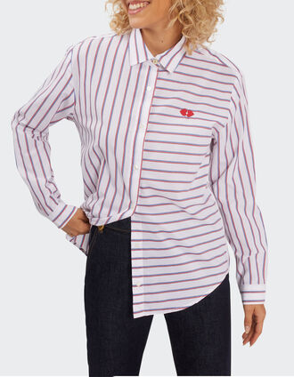 I.Code off-white shirt with two-tone stripes