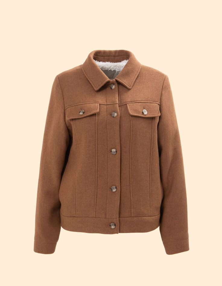 Manteau court camel fourré I.Code-5