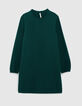 I.Code imperial green sweatshirt dress with slogan on back-7