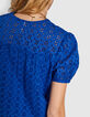 Top in electric blue broderie anglaise I.Code -5