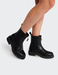 Schwarze Chelsea-Stiefeletten mit Profilsohle I.Code-7