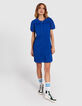 I.Code electric blue eyelet embroidery dress-2