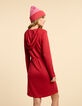 I.Code red hooded dress with placed stripes-3