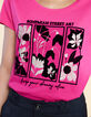 Magentarotes T-Shirt mit Blumen I.Code-3