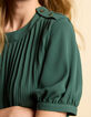 I.Code night green pleated dress-5