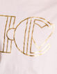 I.Code white T-shirt with gold monogram-4