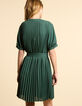 I.Code night green pleated dress-3