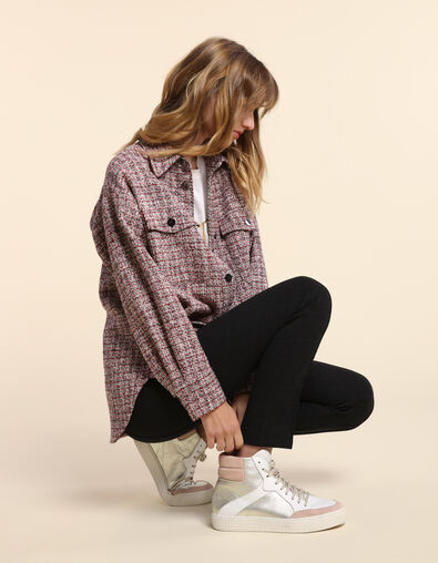 I.Code red decorative tweed-style overshirt - I.CODE