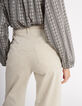 Pantalon large beige à fines rayures I.Code-6