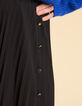 I.Code black pleated long skirt-5