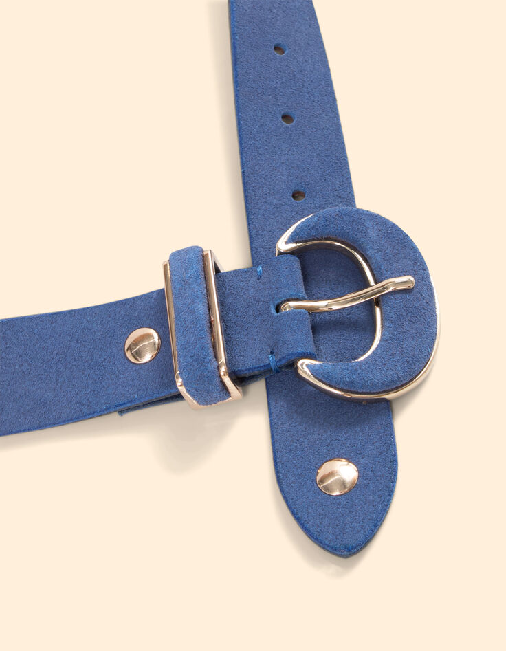 I.Code sky blue suede belt-4