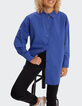 Chemise mi-longue bleu saphir I.Code-1