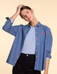 Authentiek blauw denim shirt met geborduurd  hartje I.Code-2