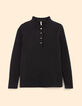 I.Code black knit T-shirt with ruff collar-6