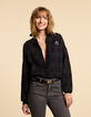 Schwarze Strickjacke mit Karojacquard I.Code-2