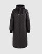 Lange, schwarze Steppjacke I.Code-6