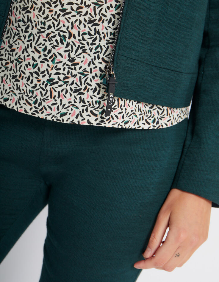 I.Code imperial green textured knit suit jacket-4