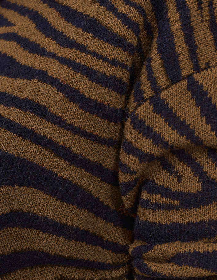I.Code black leopard jacquard motif knit sweater