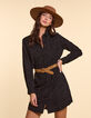 I.Code black eyelet embroidery shirt dress-1