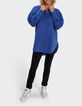 I.Code sapphire blue mid-length shirt-5