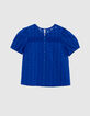 Electric Blue Top mit englischer Stickerei I.Code -7