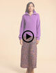 I.Code dark purple knit zip neck sweater-9