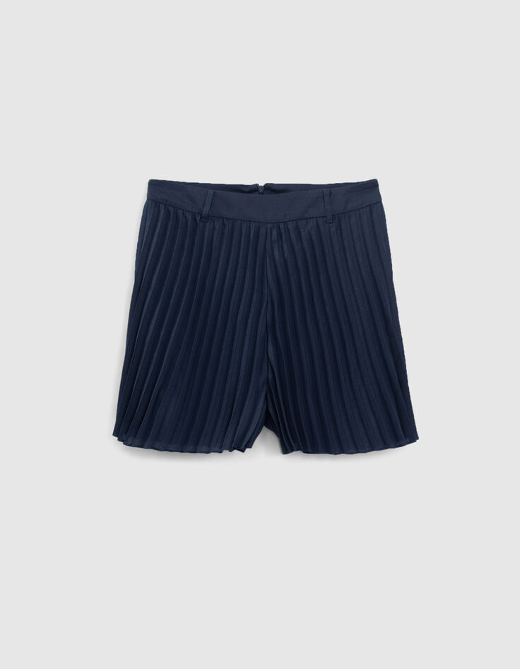 Marine iriserende short plissé I.Code-4