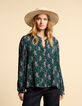 Blouse vert nuit imprimé cachemire I.Code-2