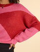 Pull Red jacquard motif color block I.Code-4