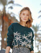 I.Code imperial green flocked palm tree sweatshirt-1