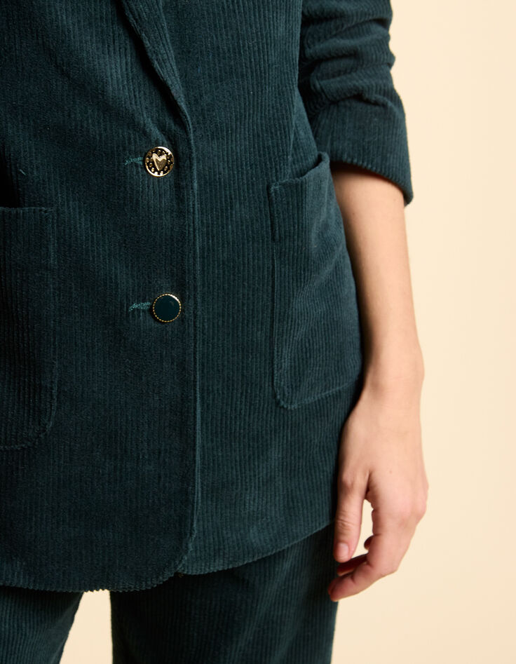 I.Code night green corduroy suit jacket-4