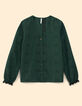 I.Code night green embroidered blouse-6