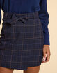 I.Code navy check wrap skirt-4