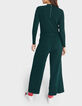 I.Code imperial green ribbed knit jumpsuit-2