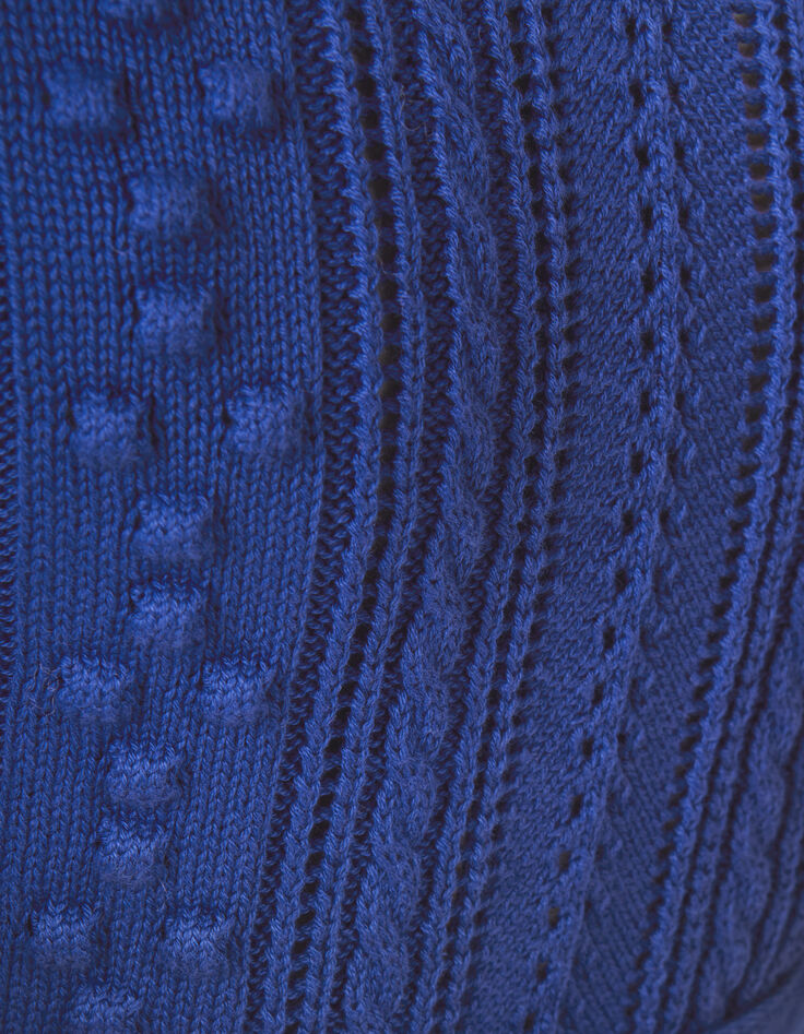 Pull bleu électrique tricot fantaisie I.Code-7