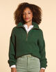 I.Code night green knit zip neck sweater-2