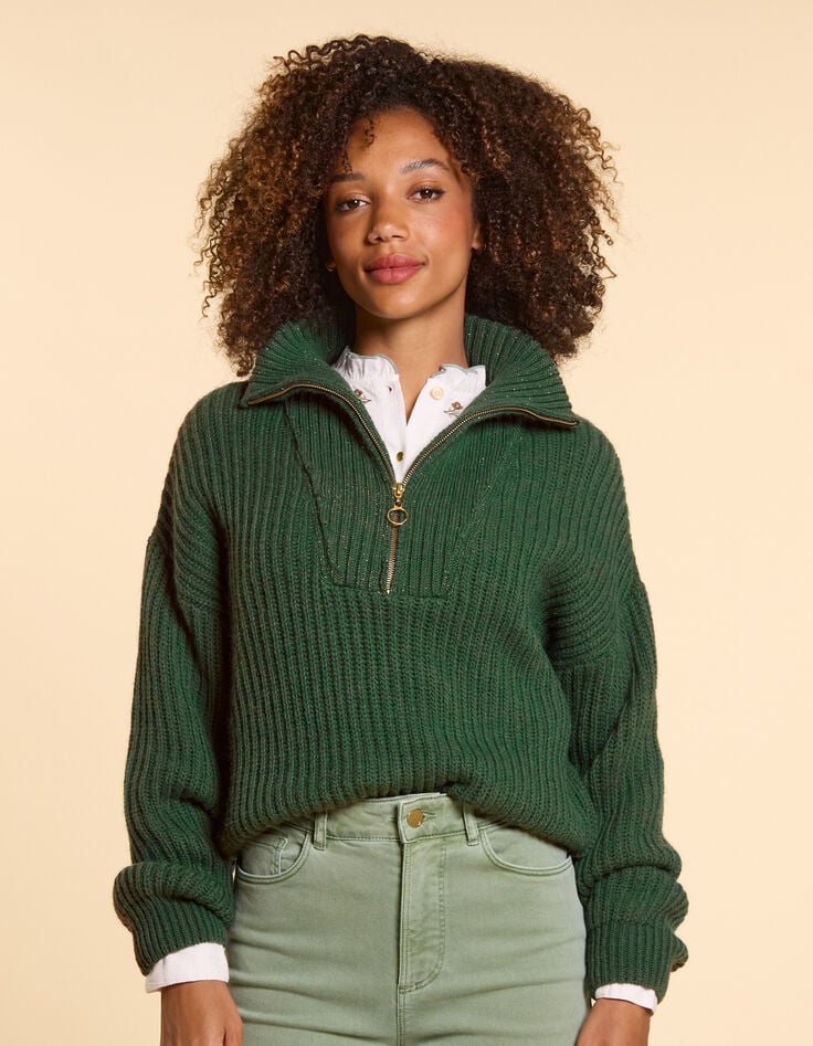 Pull camionneur vert nuit tricot I.Code-2