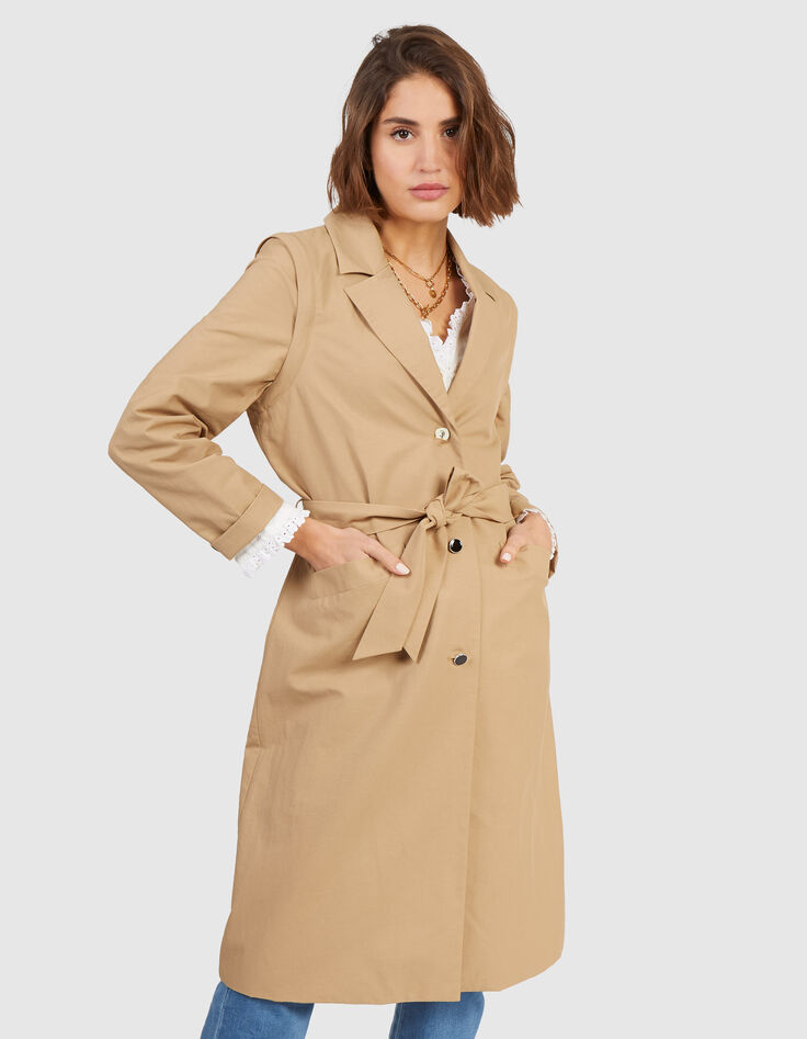 Trench beige à manches amovibles I.Code-2