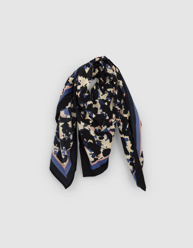 I.Code black tachist print scarf-1