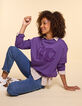 Dunkellila Maxi-Sweatshirt mit Monogramm  I.Code-1