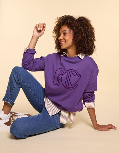 I.Code Dark purple maxi sweatshirt monogrammed - I.CODE