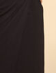 I.Code black ribbed long wrap skirt-5